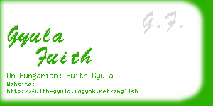 gyula fuith business card